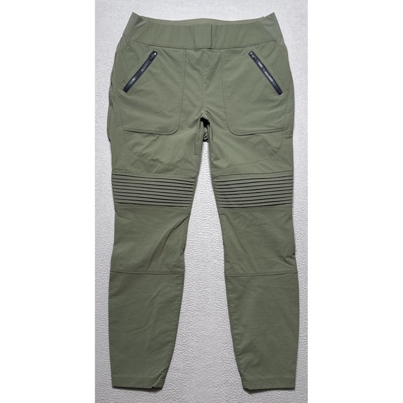 Duluth Womens Flexpedition Pull-On Skinny Pants Sz 12 Reg Green Hiking Moto Flex - Picture 1 of 12
